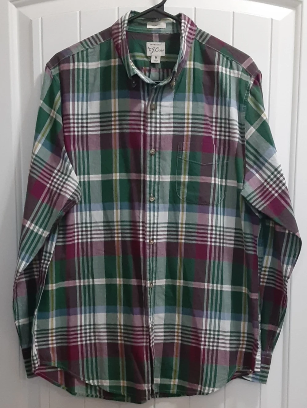 J. Crew Men's Classic Indian Madras Plaid Button-Down Shirt - Medium